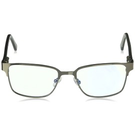 Foster Grant Men's Donovan Square Reading Glasses, Gunmetal/Transparent, 53 mm + 1