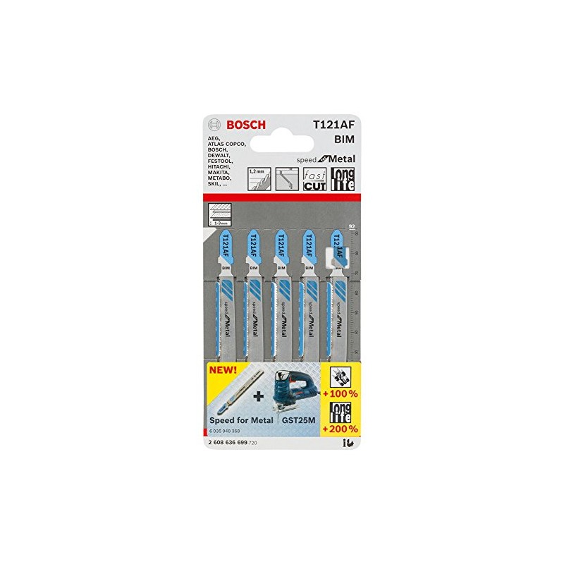 Bosch 2608636699 Jigsaw Blade"T 121 AF" (5 Piece)