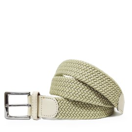 Glamexx24 Unisex Braided Belt, Elastic Fabric Stretch Belt for Men and Women, beige