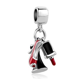 CharmSStory High-Heeled Shoes Lipstick Dangle Charms for Bracelet and Necklace (High-Heeled Shoes)