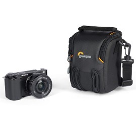 Lowepro Adventura SH 115 III, bolsa de hombro para cámara con correa de hombro ajustable/extraíble, mochila para cámara sin espejo, compatible con Sony Alpha 6000 Series, negro