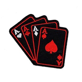 4 Aces Poker Playing Card Spade Dead Mans Hand Iron on Patch (MTUA)