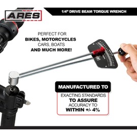 ARES 70213-1/4-inch Drive Beam Torque Wrench - 0-80 Inch/Pounds and 0-9 Newton/Meter Torque Wrench - High Visibility Markings for Easy Readings