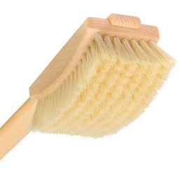 REDECKER Bath and Foot Brush - Extra-Long Oiled Beechwood Handle - Stiff Tampico Fiber Bristles Exfoliate Skin - 24 inches - Wood Scrub Brush with Long Handle - Made in Germany