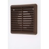 Brown Fixed Louvered Wall Vent Grille 100mm / 4" Spigot