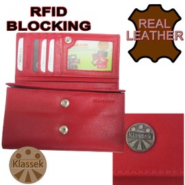 Klassek Jack Russell Womans Red Purse Dog Lover Owner Brand Image on Real Animal Leather RFID Puppy Accessory Gift