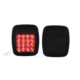 USR 91-96 YJ Tail Lights - Full LED Smoke Rear Brake Stop Turn Signal Reverse Backup Tail Lamps Set (Left + Right) For 1991-1996 Wrangler YJ (DOT, Smoked Lens, Plug and Play, No Wiring Cutting!)