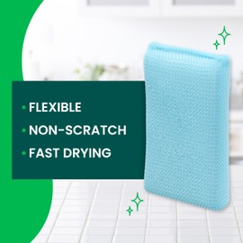 Scotch-Brite Dobie Non-Scratch All-Purpose Scrub Pads, Original Cleaning Sponges for Kitchen & Bathroom, Safe on Non-Stick Cookware, Reusable (12 Pads, 4 Packs of 3, Assorted Colors)
