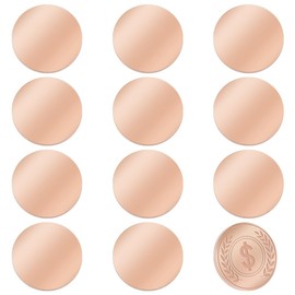 PH PandaHall 12pcs Blank Coins for Engraving Blank Challenge Coins Stainless Steel Custom Coin 32mm Coin Blanks Disc Metal Stamping Blanks for Crafts Engraving Jewelry Making, Rose Gold