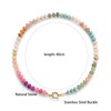 Beaded Gemstone Necklace for Women Boho Natural Stone Charm Necklace