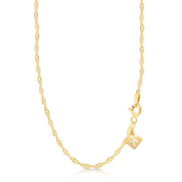 KEZEF Gold Plated Sterling Silver Singapore Twisted Curb Chain Italian