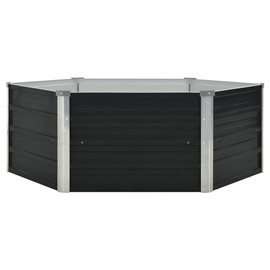 CHARMMA Raised Garden Bed Anthracite Galvanized Steel,Pots & Planters-45723