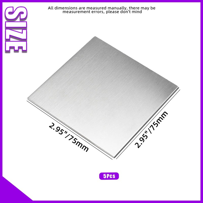 Swpeet 5Pcs 7.5x7.5cm-3x3 Inch Welding Plate Kit, 11 Gauge Mild