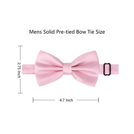 Alizeal Mens Solid Mini Squares Formal Banded Bow Ties (Pink)
