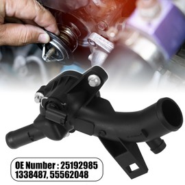 X AUTOHAUX Black Car Thermostat Housing Accessory for Vauxhall Corsa E 2015-2019 for Astra J 2010-2014 for Meriva B 2010-2017 25192985 1338487 55562048