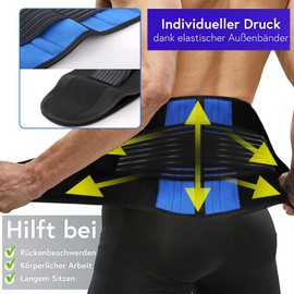 Back Support Brace with Support Struts and Adjustable Pull Straps Back Strap, Back Support Lumbar Vertebra Orthopaedic Back Support Belt, Lumbar Support Work Lumbar for Men & Women (M)