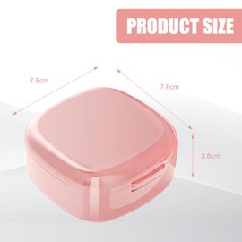 Braces Box, Pack of 2, Denture Box, Denture Box, Denture Box, Denture Box, Braces Box with Sieve, Suitable for Braces, Dentures (White/Pink)