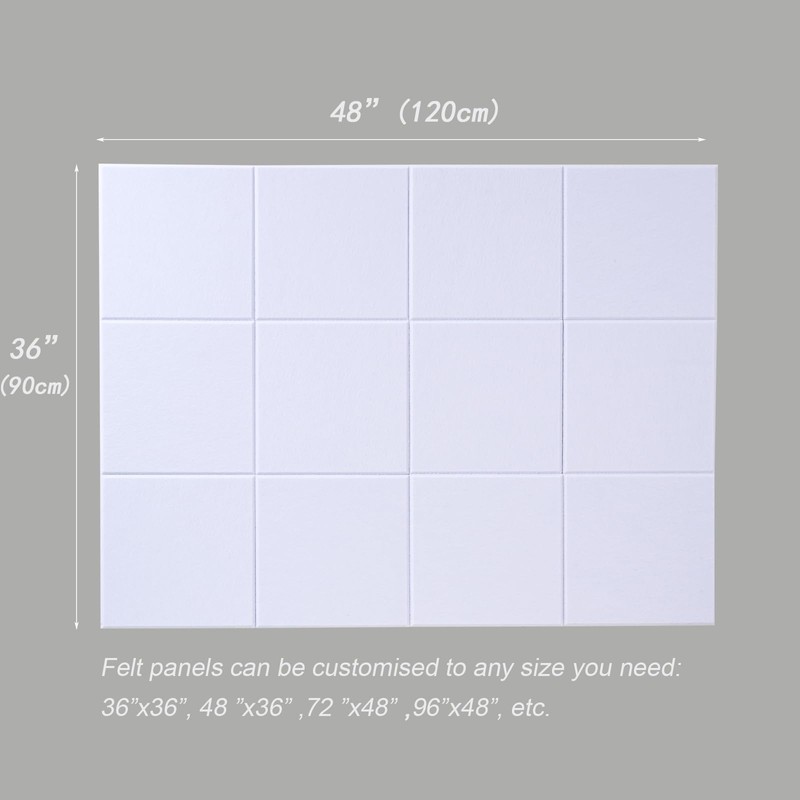 LAJAR Large Felt Wall Tiles, 12 Pack Cork Board Alternative