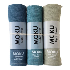 [Contex] MOKU <60005-90> Face Towel, Medium Size, Set of 3 (Turquoise Blue, Blue Green, Khaki)
