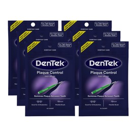 Dentek Interdental Brushes - Tight, 16 Count, 6 Pack - Easy-Brush Interdental Plaque Remover with Fluoride - Cleans Tight Spaces Around Teeth, Braces & Other Dental Appliances