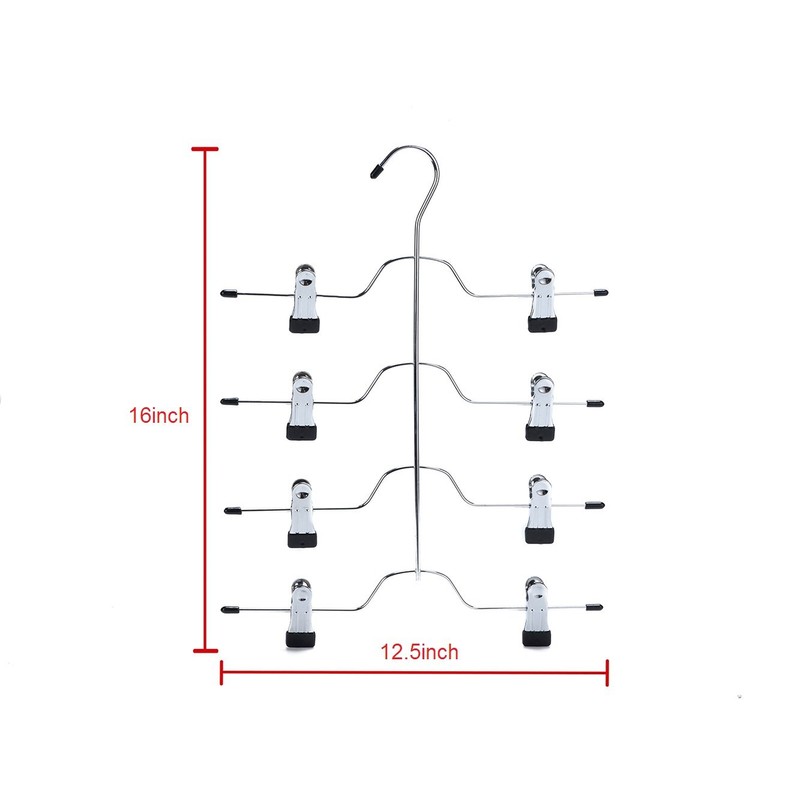 2 Quality Pant Skirt Trouser 4-Tier Pants Metal Hangers Heavy
