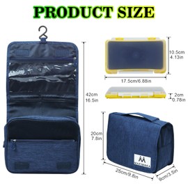 MAFIMOEA Fishing Handheld Tackle Storage Bag, Dry-Wet Separation, Waterproof Fishing Tackle Bag with 2 Storage cases, Fishing Soft Plastic Storage for Freshwater
