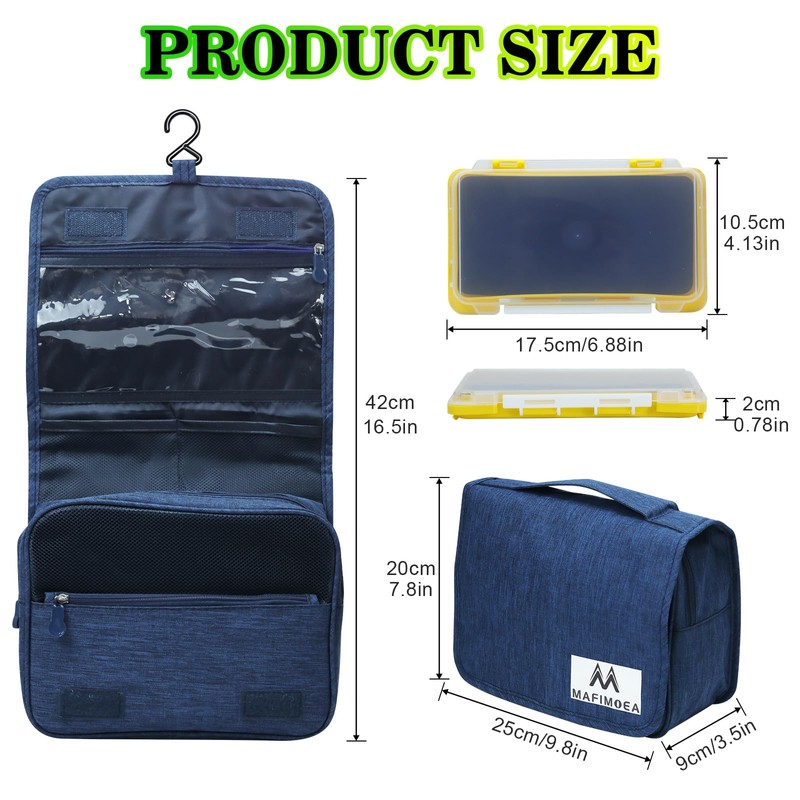 MAFIMOEA Fishing Handheld Tackle Storage Bag, Dry-Wet Separation, Waterproof Fishing