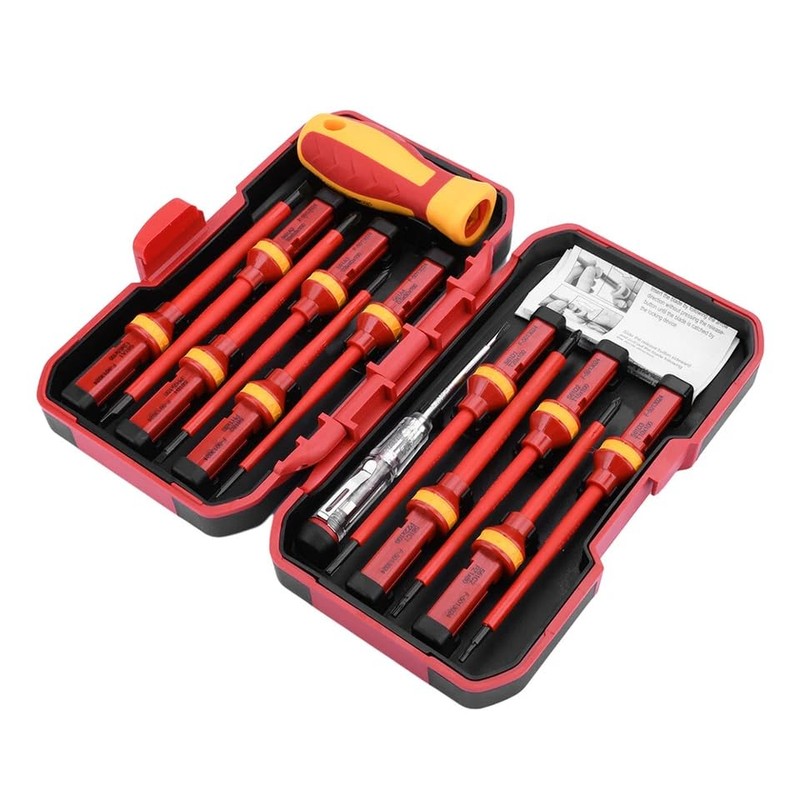 Mr.Gadget's Solutions 13-Piece VDE Insulated Screwdriver Set, 1000V Magnetic Tips,