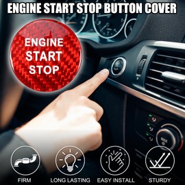 TUCKBOLD Durable Engine Start Stop Button Cover for Subaru BRZ | Ignition Starter Switch Sticker Red 1pc