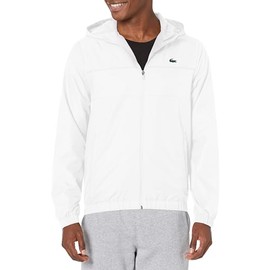 Lacoste Men's Full Zip Tennis Jacket with Hood, BLANC/BLANC-BLANC, XX-Large