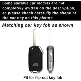 ontto 3-Button Key Fob Shell with Keychain Compatible with Kia Flip Folding Remote Durable TPU Key Housing for Forte Seltos Soul Sportage Sorento Cerato Telluride Beige