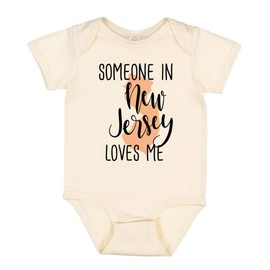 Someone in New Jersey Loves Me Baby Infant One Piece Bodysuit 6 Months Natural