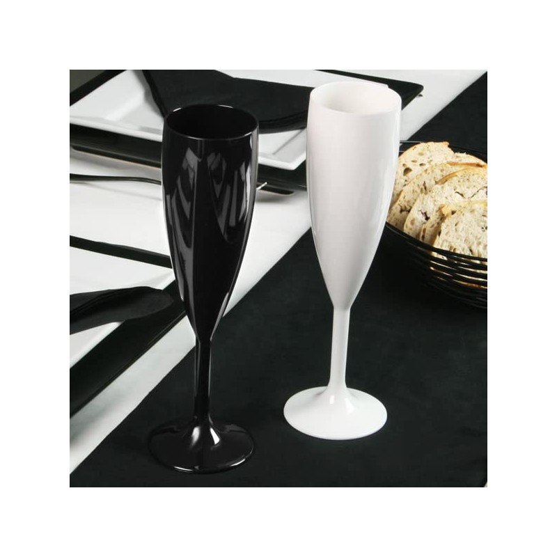 Elite Premium Polycarbonate Champagne Flute White 7oz / 200ml |