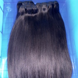 Unprocessed Raw Human Hair Natural Wavy Texture No Shedding No Tangle From Vietnamstyle: straight 1 bundle, color: natural black, Stretched Length: 14 in