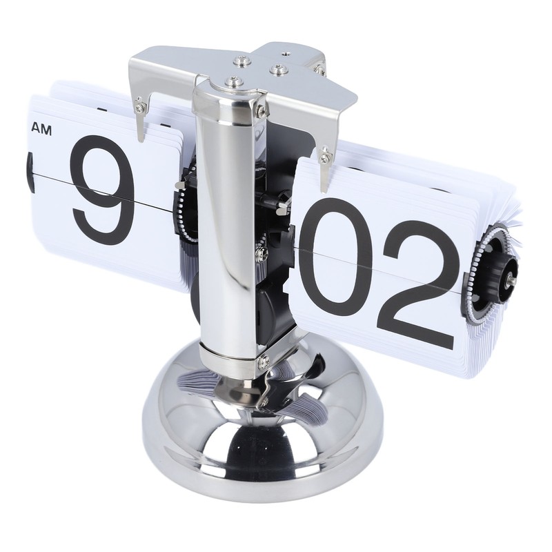 Vintage Digital Flip Down Clock Battery Powered Time Adjustable Stainless