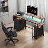 Lufeiya Gaming Desks with Led Lights and Power Outlets, 55