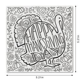 Autumn Thanksgiving Turkey Background Clear Stamps for Card Making, Fall Pumpkin Silicone Stamp Harvest Thanksgiving Words Rubber Stamps Seal for DIY Scrapbooking Photo Album Decorations