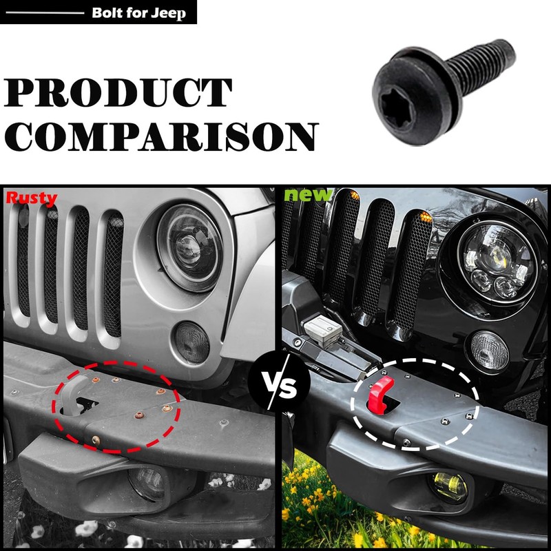 Screws Bolts for Jeep Wrangler JK,M8 Bolts Applied to Windshield