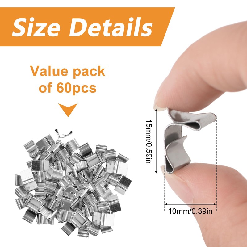 MOROBOR 60PCS Gutter Hooks, Small Galvanized Clips for Hanging Outdoor