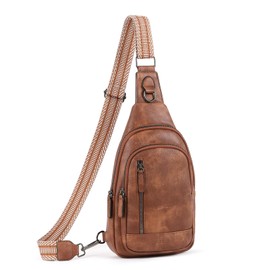 CLUCI - Bolsas cruzadas para mujer, bandolera para mujer, bandolera de piel, mochila de viaje, 0-1 café, Una talla, Elegante