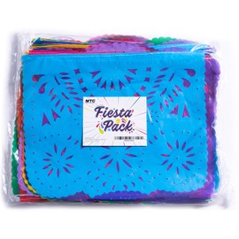 Fiesta Decorations Plastic Papel Picado 10x10-16 Feet Long (10 Pack) by Ole Rico