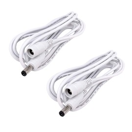 2 pcs White 5m 16.4 ft 5.5mm x 2.1mm DC Plug Extension Cable for Power Adapter,12v dc Extension 5.5mm x 2.1mm Extension