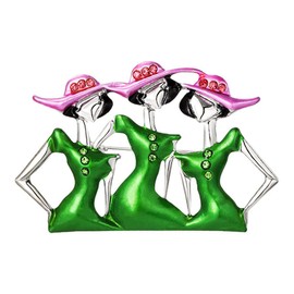 Fashion Sisters Ladies Brooch Pin for Women Girls My Best Friends Cute Enameled Rhinestone Green Pink Hat Brooches Lapel Pins Breastpin Sorority Sisterhood Dress Accessories Jewelry Dainty Gift