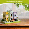 HOUXIPUPY Mini Cafe-Bookshop Building-Blocks Set- City Town Coffee Bookstore House