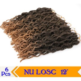 Faux Locs Crochet Hair 12inch - 6 Packs Locs Crochet Hair Crochet Locs (20 Roots/Pack) #T1B/27