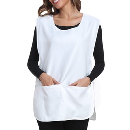 Xeoxarel Unisex White Cobbler Apron with 3 Pockets Vest, Universal Apron for Women or Men