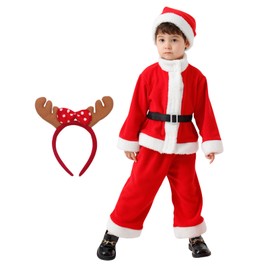 Cozenta Santa Costume, Children, Reindeer, Headband, Christmas Set, Boys, 55.1 inches (140 cm)