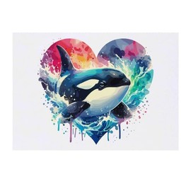 'Orca Splashing In Ocean Waves' Temporary Tattoo - Water Resistant, Skin-Safe, Non-Toxic Transfer (TO00074039)