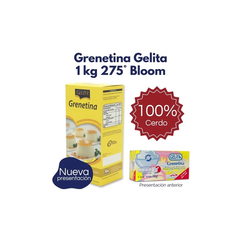 Grenetina Gelita 1 Kg. 275 Bloom (cerdo)