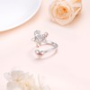Alphm 925 Sterling Silver Hen Chicken Ring for Women Adjustable